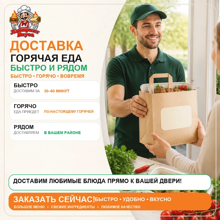 Доставка горячей еды по Нижнему Новгороду