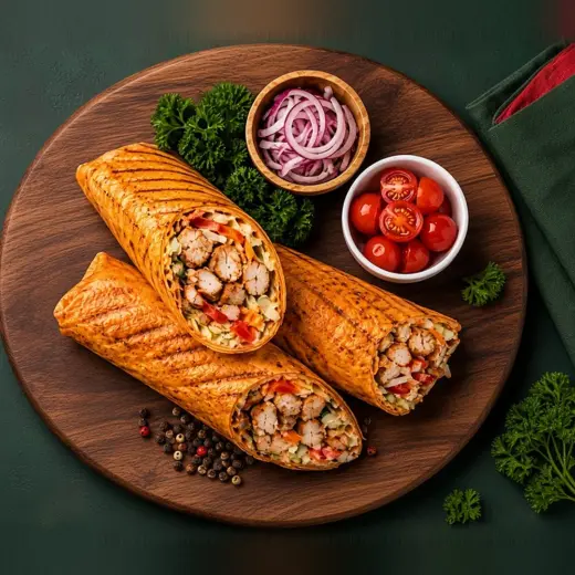 Шаурма с курицей в сырном лаваше