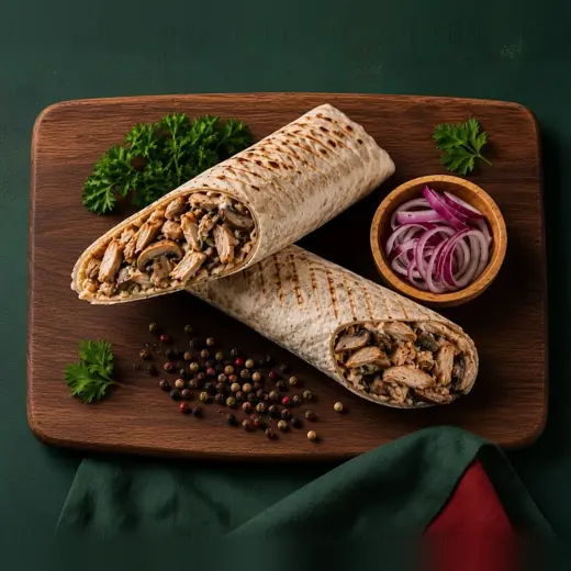 Грибная шаурма с курицей