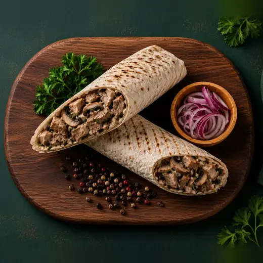 Грибная шаурма со свининой